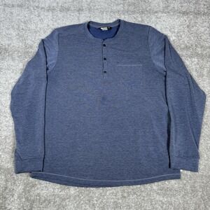 Outdoor‎ Research Henley Shirt Men's Large Blue Aberdeen Long Sleeve *Flaw*